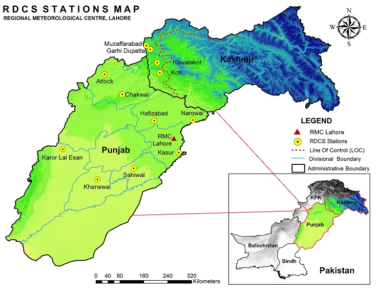 Punjab & Kashmir Statios Map